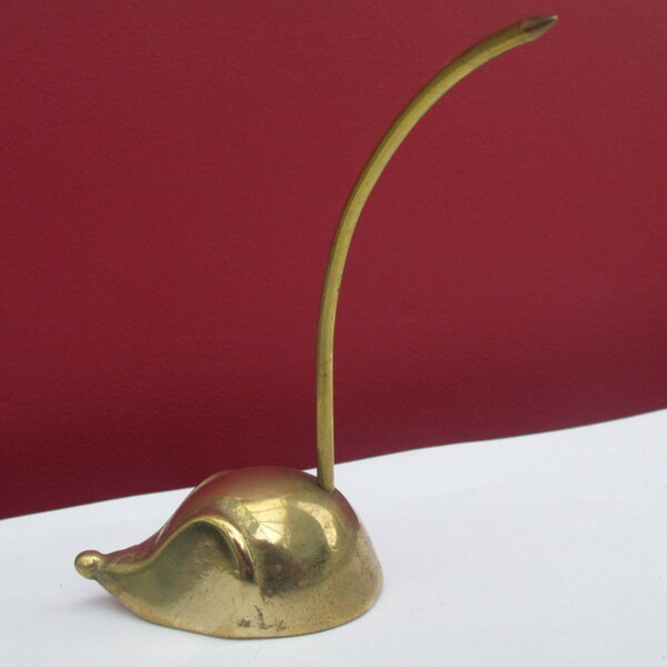 Vintage Brass Mouse paper holder spike paperweight.