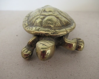 Vintage Tortoise Matchstick Holder Lighter Ashtray Trinket Box