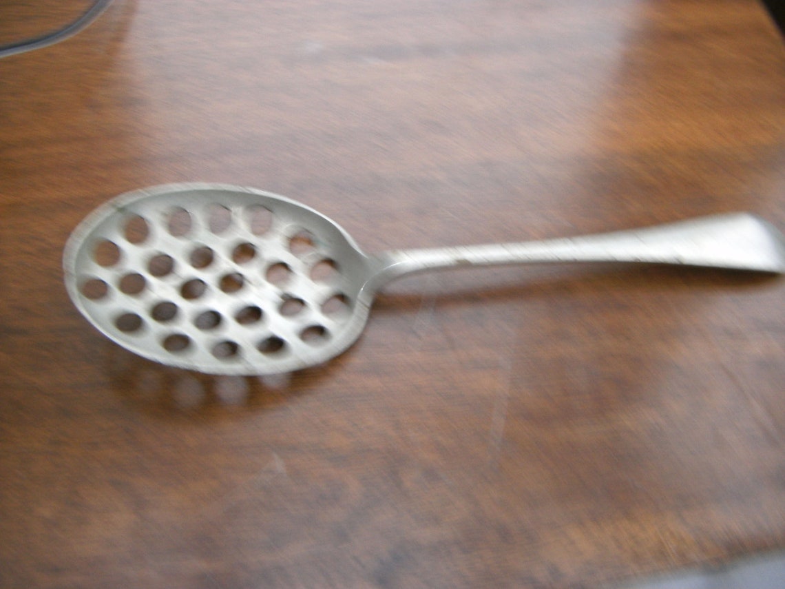 Antique ERA silver pierced vegetable serving spoon with holes Etsy