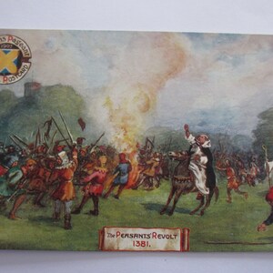 Postal antigua del desfile de St Albans. Postal oficial de la revuelta campesina. c. 1907