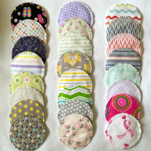 NEW SALE- You Pick- Mix & Match Organic Bamboo Washable Waterproof Nursing Pads- Set of 2 Pair