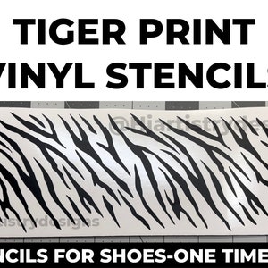 Tiger Print Sneaker Stencils Vinyl 1x Use Stencils image 1