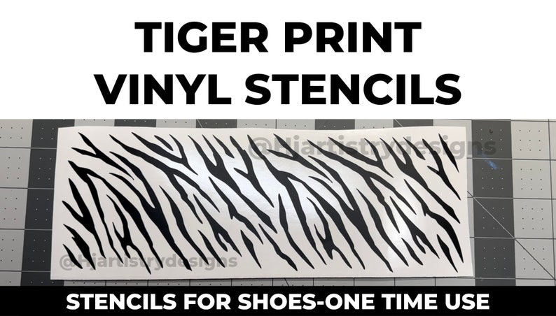 Tiger Print Sneaker Stencils Vinyl 1x Use Stencils image 1