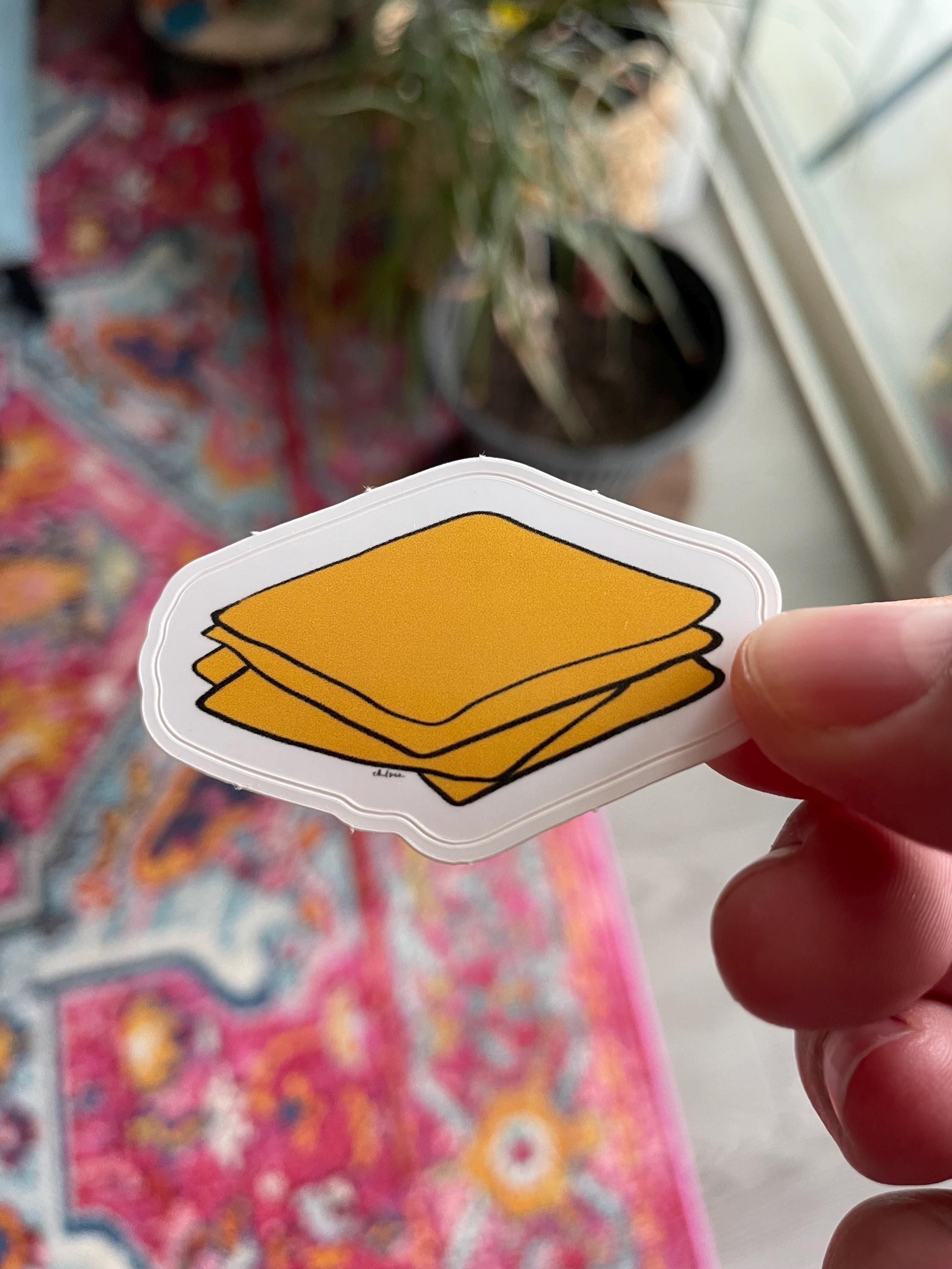 Sliced Cheese Sticker - Etsy