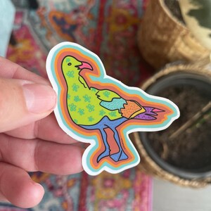 Bright and Retro Seagull Vinyl Sticker