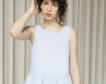 Light cotton top, Spring party sleeveless blouse, Fun office thank, Elegant shirt, Girlfriend gift, Summer vacation wear, Capsule wardrobe