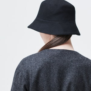 Wool bucket hat made from recycled materials zero waste product unisex accessories gift for her fall/winter capsule wardrobe image 4