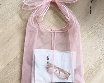 Creative Gift Packaging Luxury Tulle Shoulder Tote Bag Reusable Market Tote Bag Birthday Present Wrap Idea