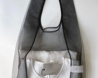 PREPAID US TARIFFS! Shopping bag sheer tule tote bag mesh reusable transparent grocery bag bridesmaid creative gift packaging