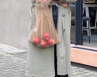 Shopping bag sheer tule tote bag reusable transparent grocery bag creative gift packaging vacation tote bag bridesmaid gift packaging