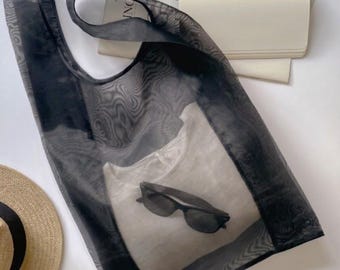 PREPAID US TARIFFS! Sheer Shopping Tote Trendy Organza Bag Reusable Grocery Shopper Creative Gift for Bridesmaid Luxury Present Packaging