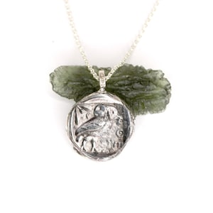 STERLING SILVER - Owl of Athena Coin Pendant - Greek Coin Pendant - Owl of Athena - Greek Mythology Necklace