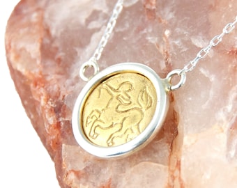 Sagittarius Gold Necklace - Layering Necklace - Sterling Silver - Sagittarius Horoscope