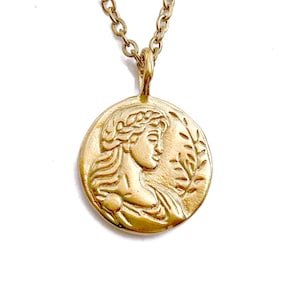 Aphrodite Goddess - ketting met gouden munt - DUBBELZIJDIG - Grieks-Romeinse mythologie sieraden