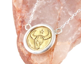 Taurus Gold Necklace - Zodiac Layering Necklace - Taurus Horoscope Necklace