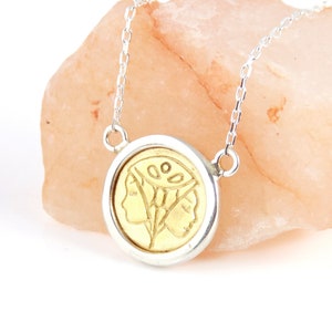 Gemini Gold Necklace Zodiac Layering Necklace Sterling Silver Gemini Horoscope image 1