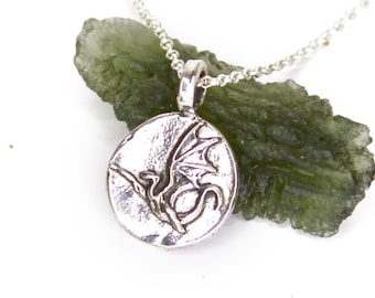 STERLING SILVER - Dragon Pendant - Mini Reversible Dragon Charm