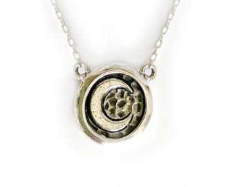Mini Moon & Sun - Layering Halskette, STERLING SILVER - Himmlischer Schmuck, Astrologie Thema, Geschenk für Sie