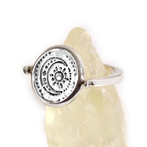 Moon spinning ring - crescent moon, lunar ring, fidget ring, flip ring, reversible ring - sterling silver - minimal ring