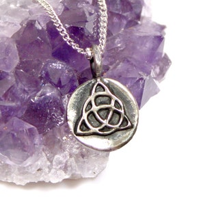Celtic Knot - Silver Triquetra - Irish Knot - Reversible, Silver Celtic Pendant Necklace