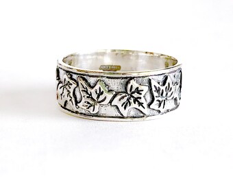 Ivy Ring - STERLING SILVER - Mens Ring Band - Fantasy, Adventure Inspired