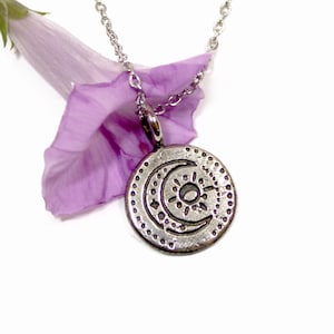 Moon Necklace, moon pendant, silver moon, moon design, lunar pendant, men and women minimal jewelry