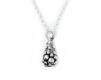 Pendente a goccia - Texture Organica - Collana In Argento Sterling