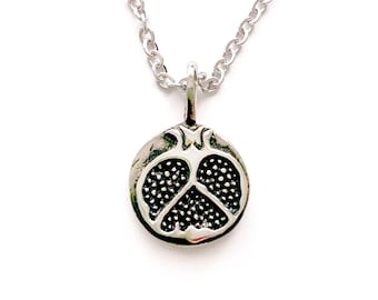 Pomegranate, Persephone Symbol - Small Charm - Mythology Necklace