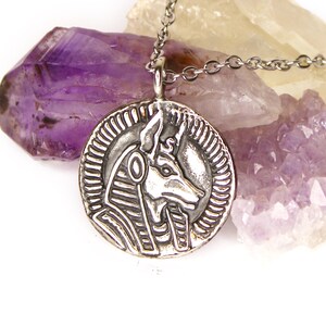 Anubis Egyptian God Coin Medallion - DOUBLE SIDED - mythology coin, ancient egypt, silver pendant