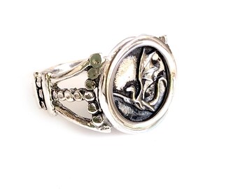 Dragon Ring - STERLING SILVER - Fantasy, Fairytale, Adventure Signet Ring