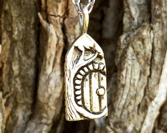 Fantasy Door - Silver Pendant Necklace – Magical Portal Jewelry - Storybook, Adventure