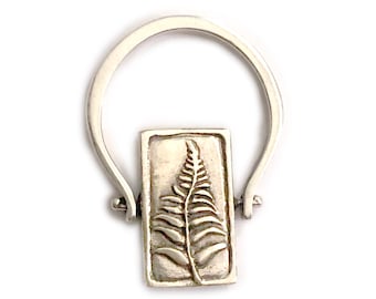 Fern Spinning Ring - Morel Mushroom - Flip Ring - Sterling Silver Reversible Jewelry