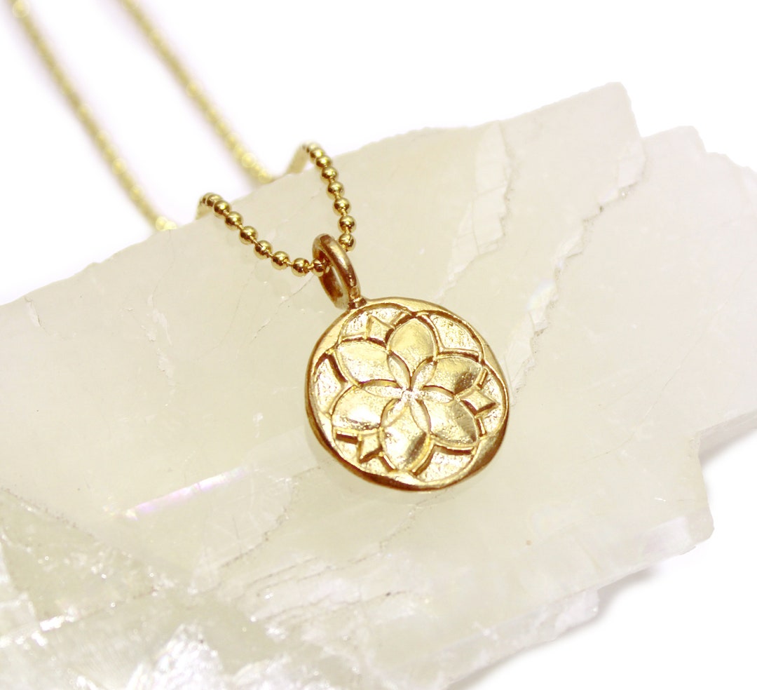 Gold Flower of Life Necklace Sacred Geometry Flower of Life Etsy