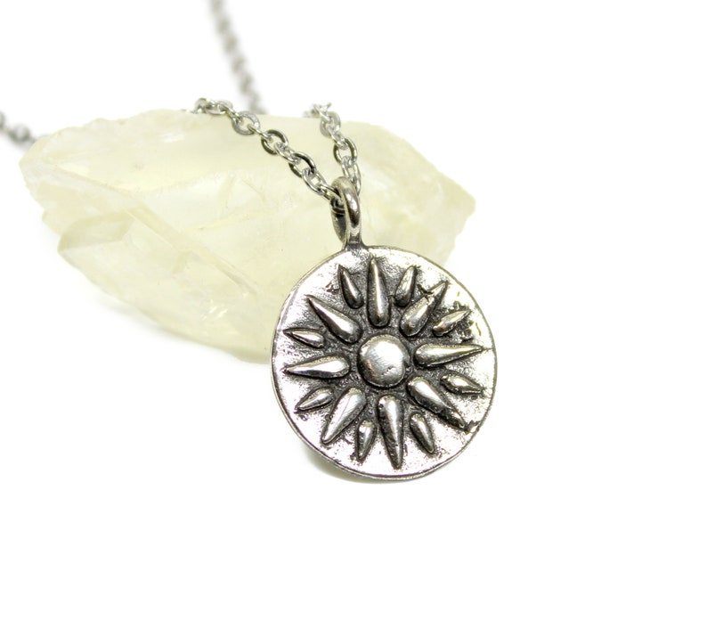 Lion Silver Necklace Roman Lion minimal necklace Silver Medallion Necklace Silver Sun gift for HIM ancient roman coin necklace
