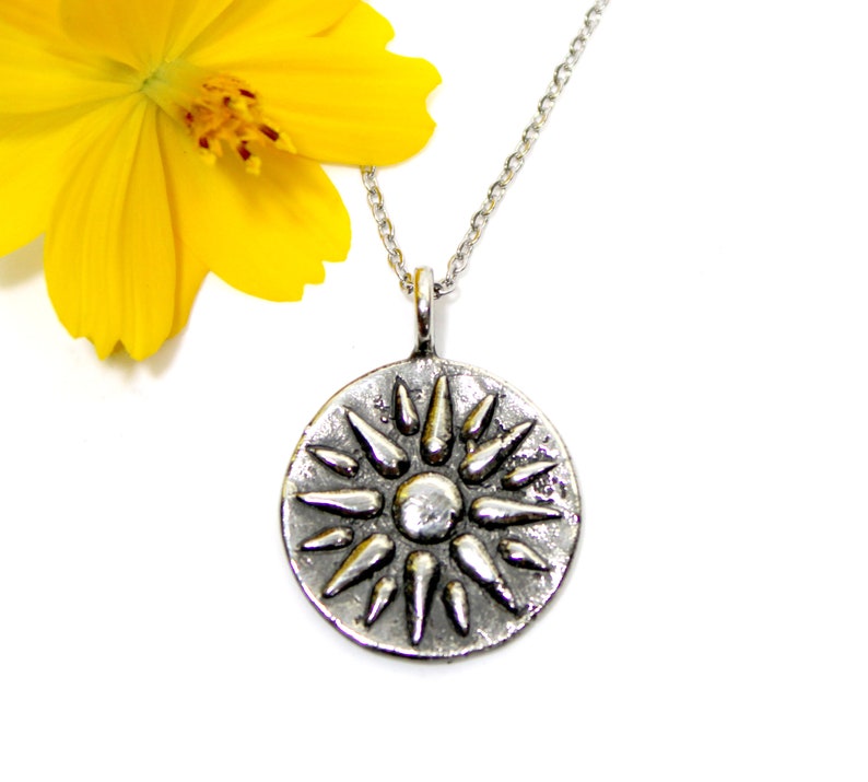 Lion Silver Necklace Roman Lion minimal necklace Silver Medallion Necklace Silver Sun gift for HIM ancient roman coin necklace