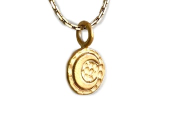 Moon Charm Pendant Necklace - Gold Small Mini Moon - Celestial Lunar Symbol - Moon Phase - Sun and Moon