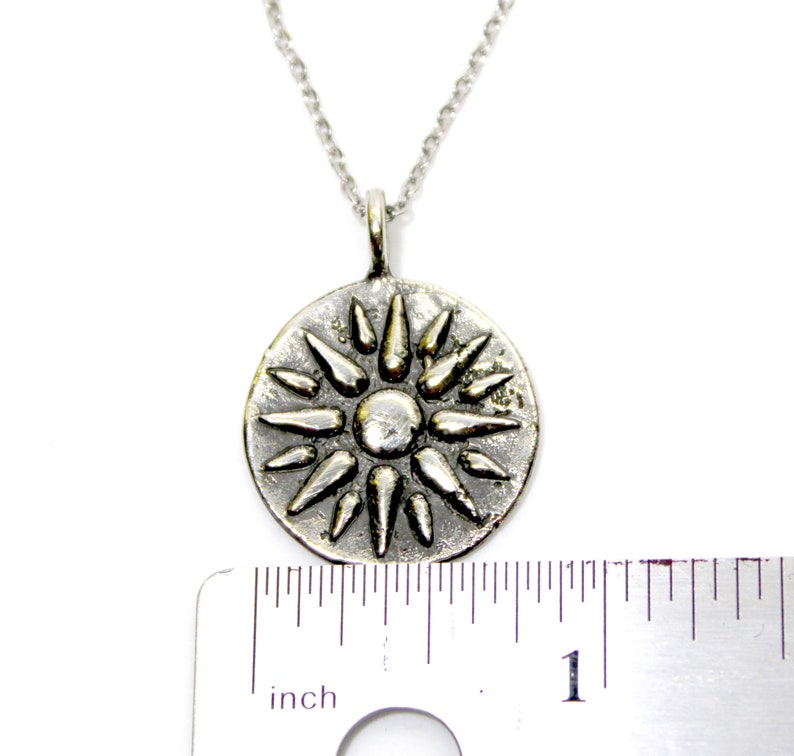 Lion Silver Necklace Roman Lion minimal necklace Silver Medallion Necklace Silver Sun gift for HIM ancient roman coin necklace