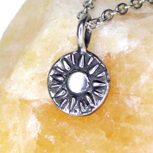 SILVER Sun Necklace, Sun Pendant, Silver Sun, celestial pendant, solar pendant, layering pendant, sun charm, sun and moon