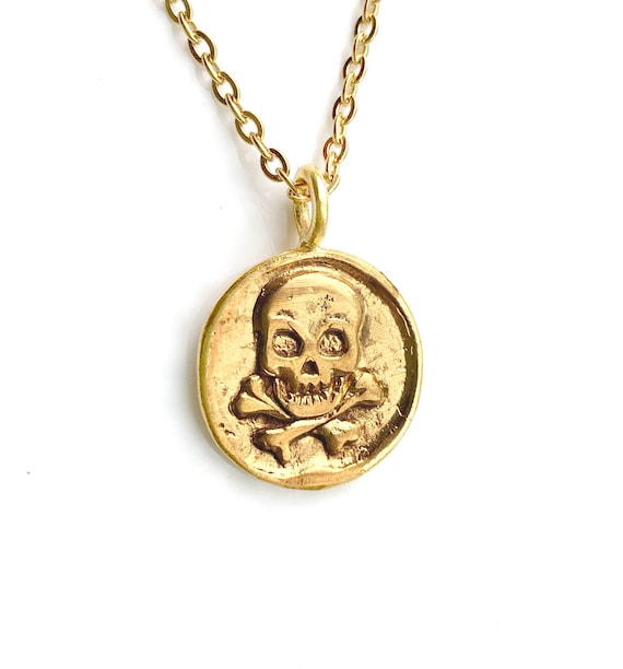 Collana da pirata in oro a strati per donne, catena grossa