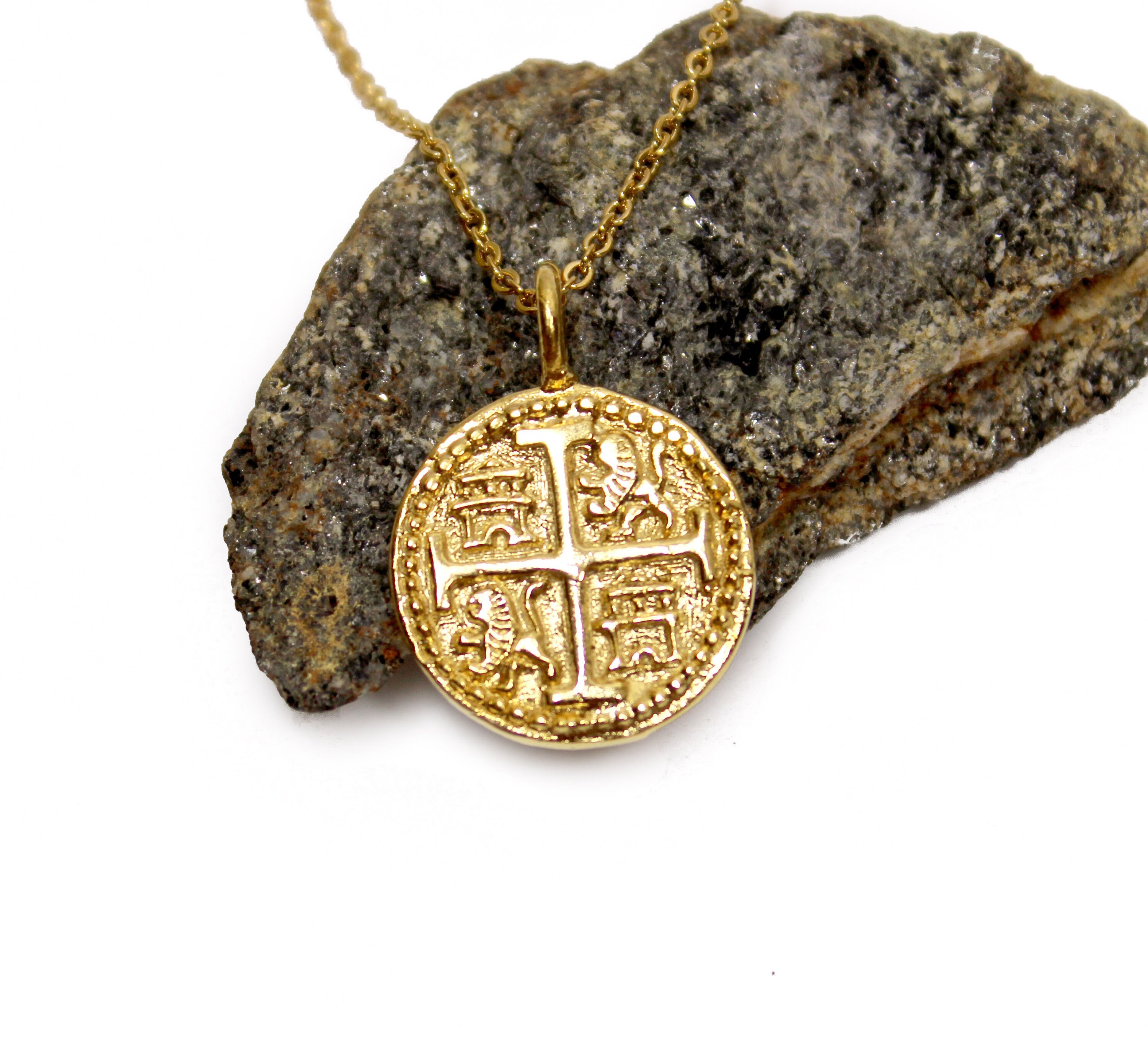 Gold Spanish Coin DOUBLE SIDED Gold 