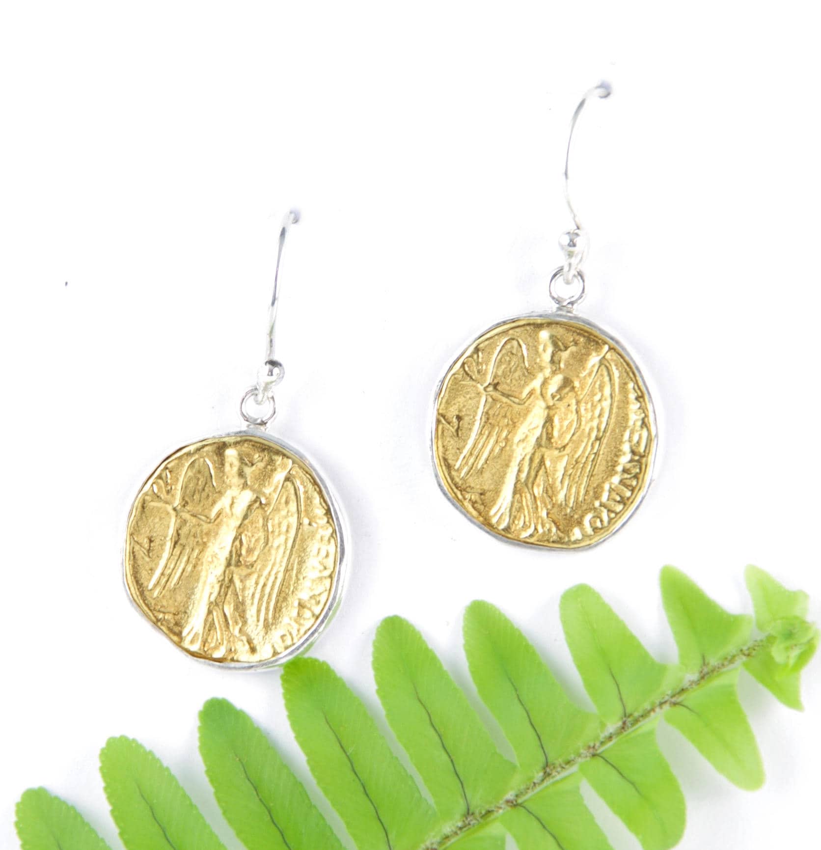 MASSIMO DUTTI Plated Coin Dangle Earrings in White | Lyst