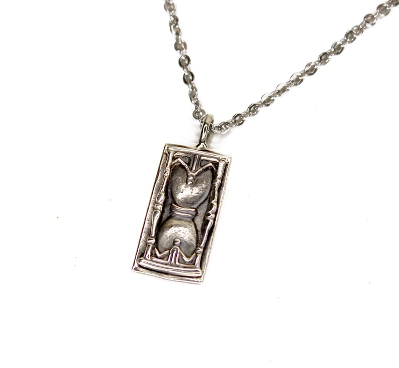 Cathedral Window - Silver Pendant Necklace - Hourglass Necklace - Old World Tartaria Silver Charm image 6