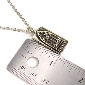Cathedral Window - Silver Pendant Necklace - Hourglass Necklace - Old World Tartaria Silver Charm image 8