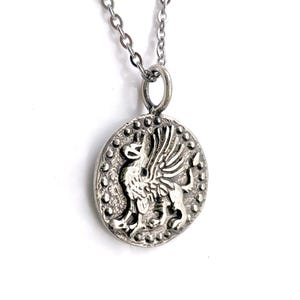 Gryphon - Silver Pendant - Starfort - DOUBLE SIDED - Renaissance - Tartaria - Mens Jewelry - Grand Tartary