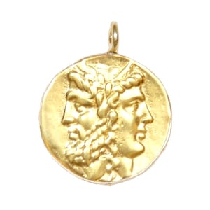 Janus Pendant - Gold Coin Pendant - Greek Janus Pendant - Large Janus Pendant