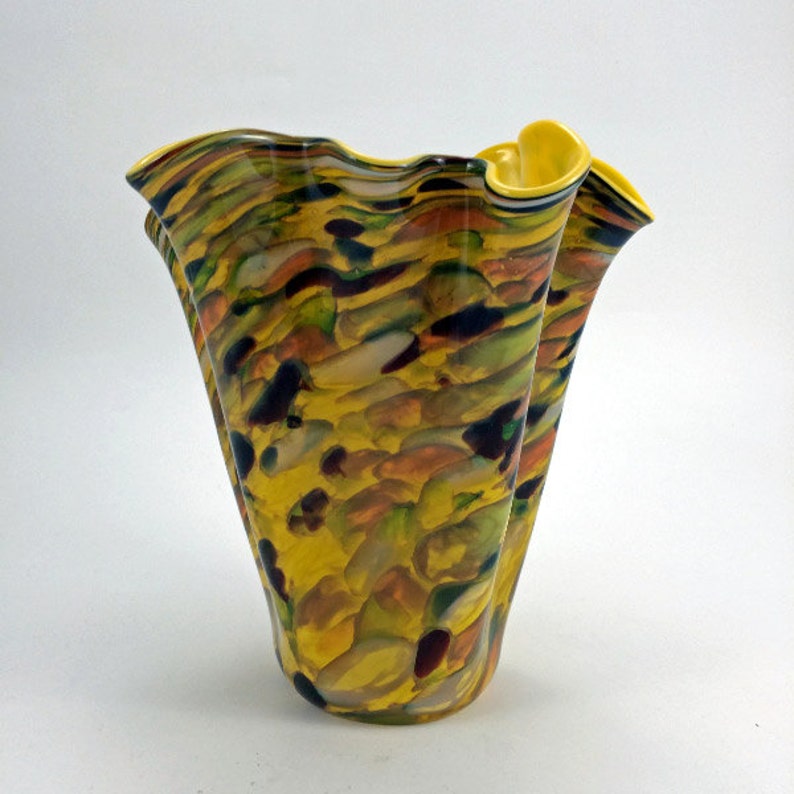 Vase Handkerchief Studio Art Glass Hand Blown Case Glass Etsy
