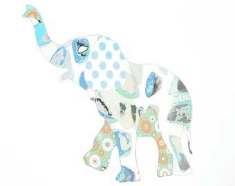 Baby Blue Elephant Art Print: Safari Nursery Decor