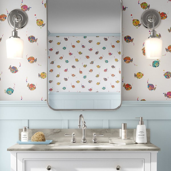 Bathroom Wallpaper - Etsy