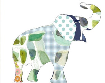 Modern Elephant Nursery Print - Jungle Safari Theme - Unique Baby Room Decor - Stylish Kids Gift
