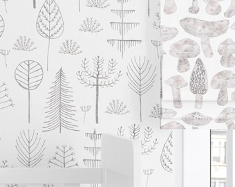 Woodland Trees Wallpaper Peel and Stick Brown Trees Removable Wallpaper For Kids Room